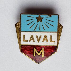 Laval M Brooch Pin With Screwback Clasp Vintage